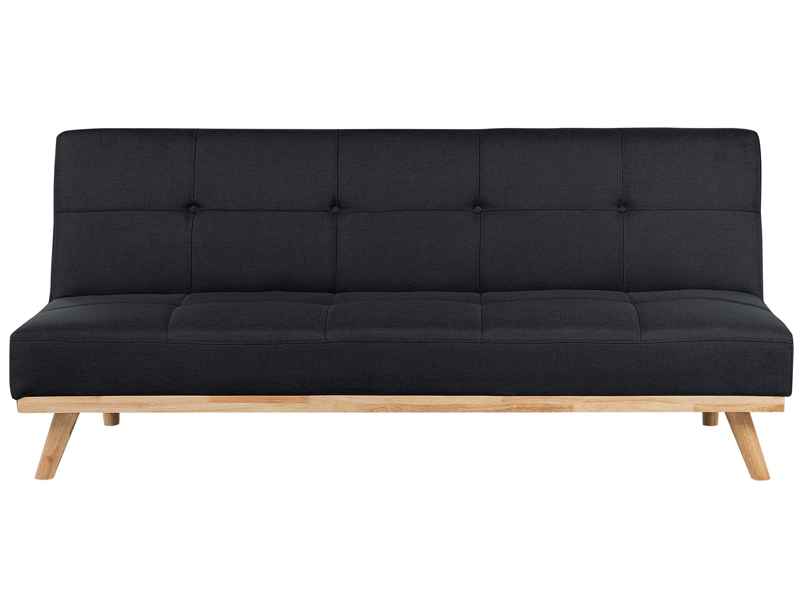 Canapé convertible 3 places en tissu noir (photo) Canapé convertible 3 places en tissu noir