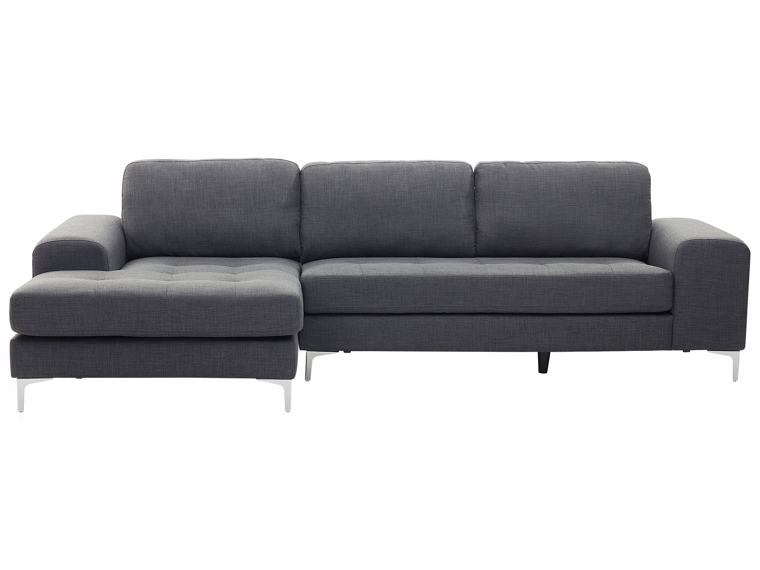 Canapé angle à droite en tissu gris foncé 4 places (photo) Canapé angle à droite en tissu gris foncé 4 places