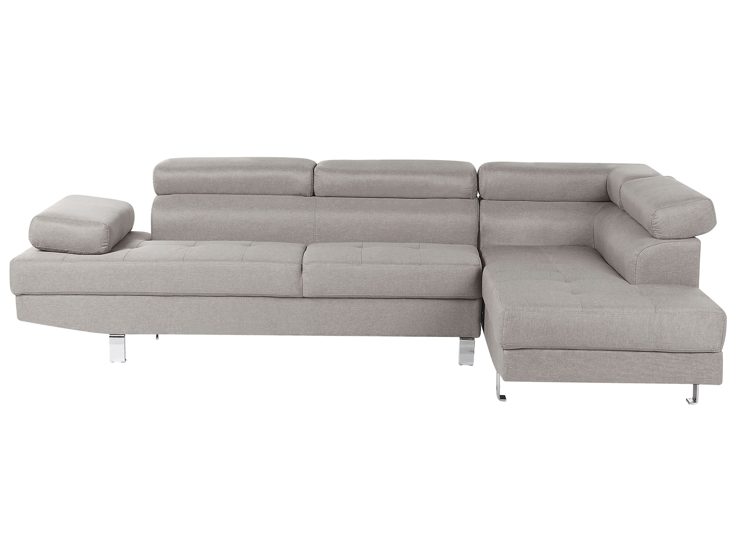 Canapé angle à gauche 5 places en tissu gris clair (photo) Canapé angle à gauche 5 places en tissu gris clair
