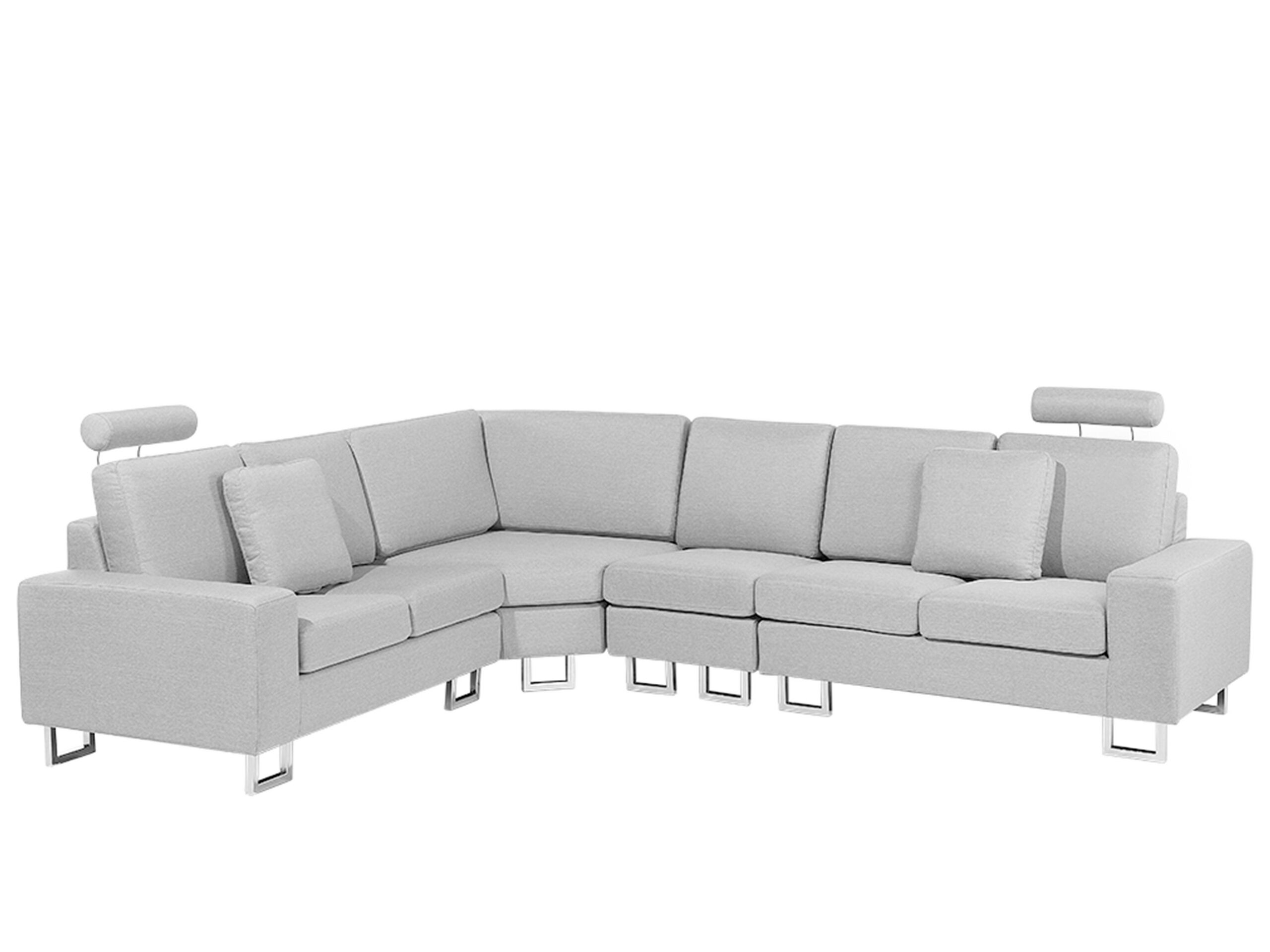 Canapé d'angle 6 places Gris Tissu Moderne Confort