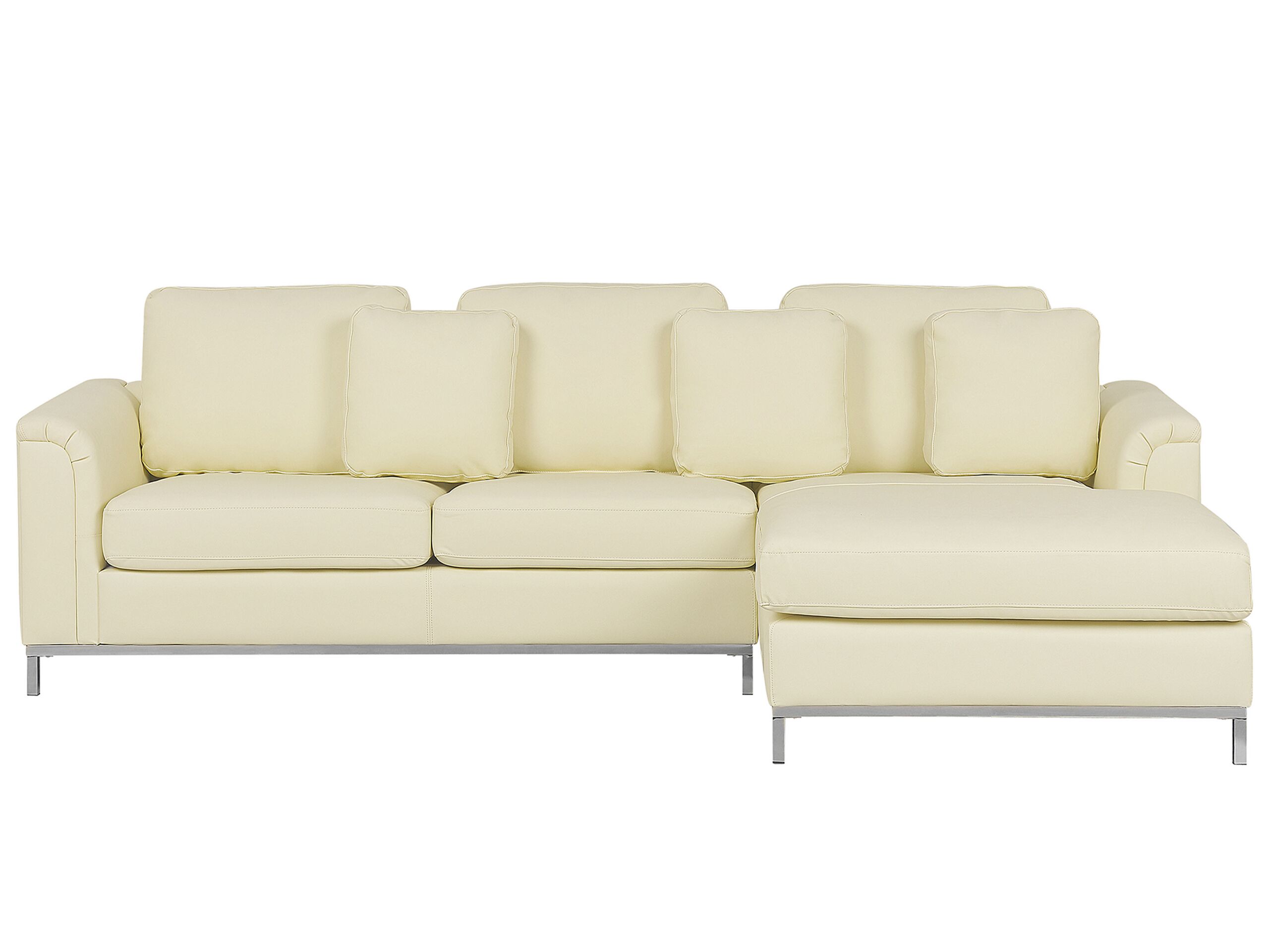 Canapé angle à gauche 4 places en cuir beige (photo) Canapé angle à gauche 4 places en cuir beige