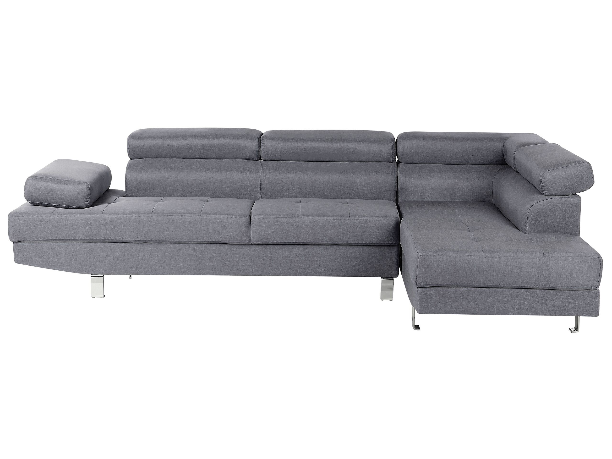 Canapé angle à gauche 5 places en tissu gris (photo) Canapé angle à gauche 5 places en tissu gris