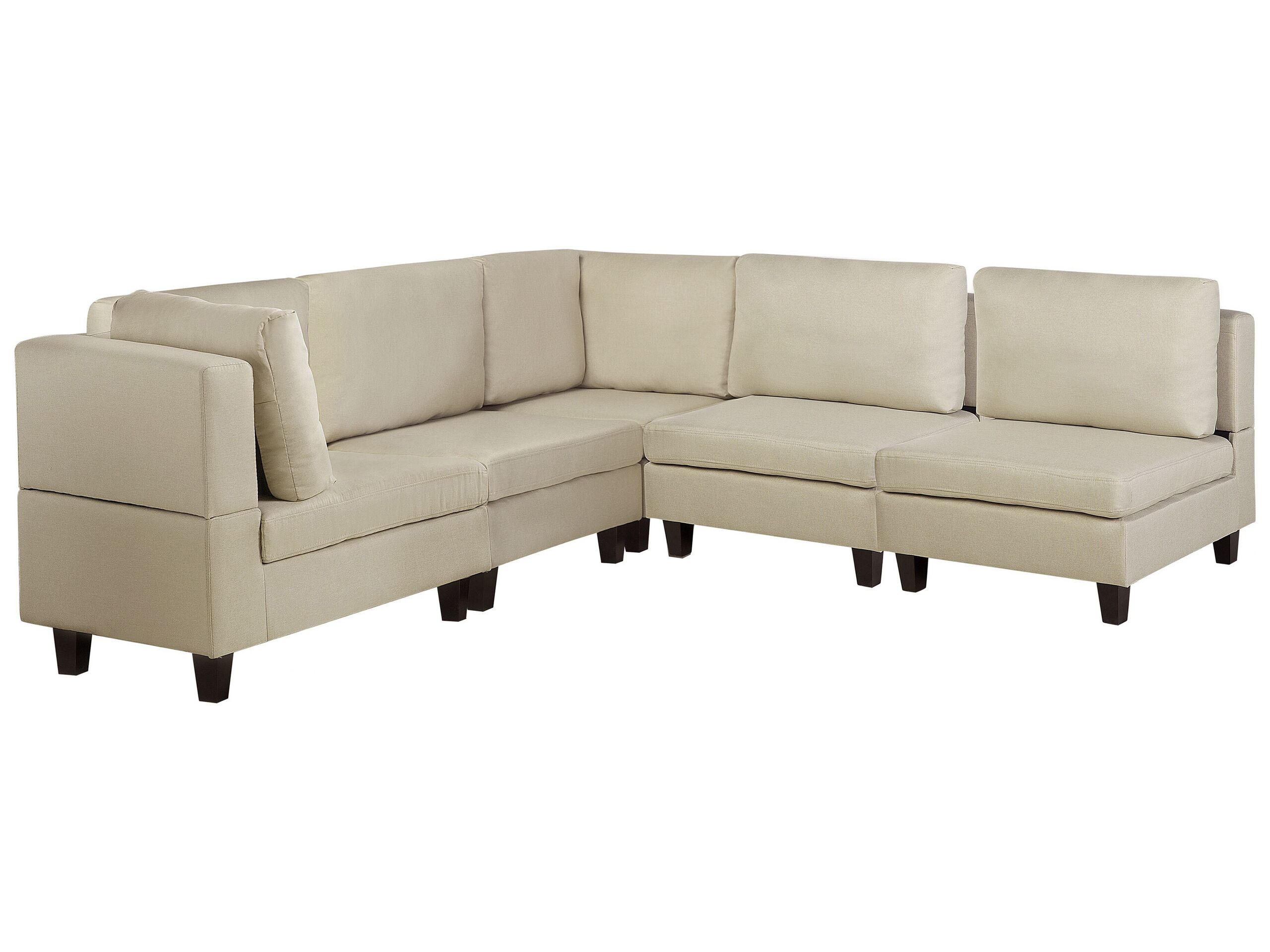 Canapé d'angle 5 places Beige Tissu Moderne Confort