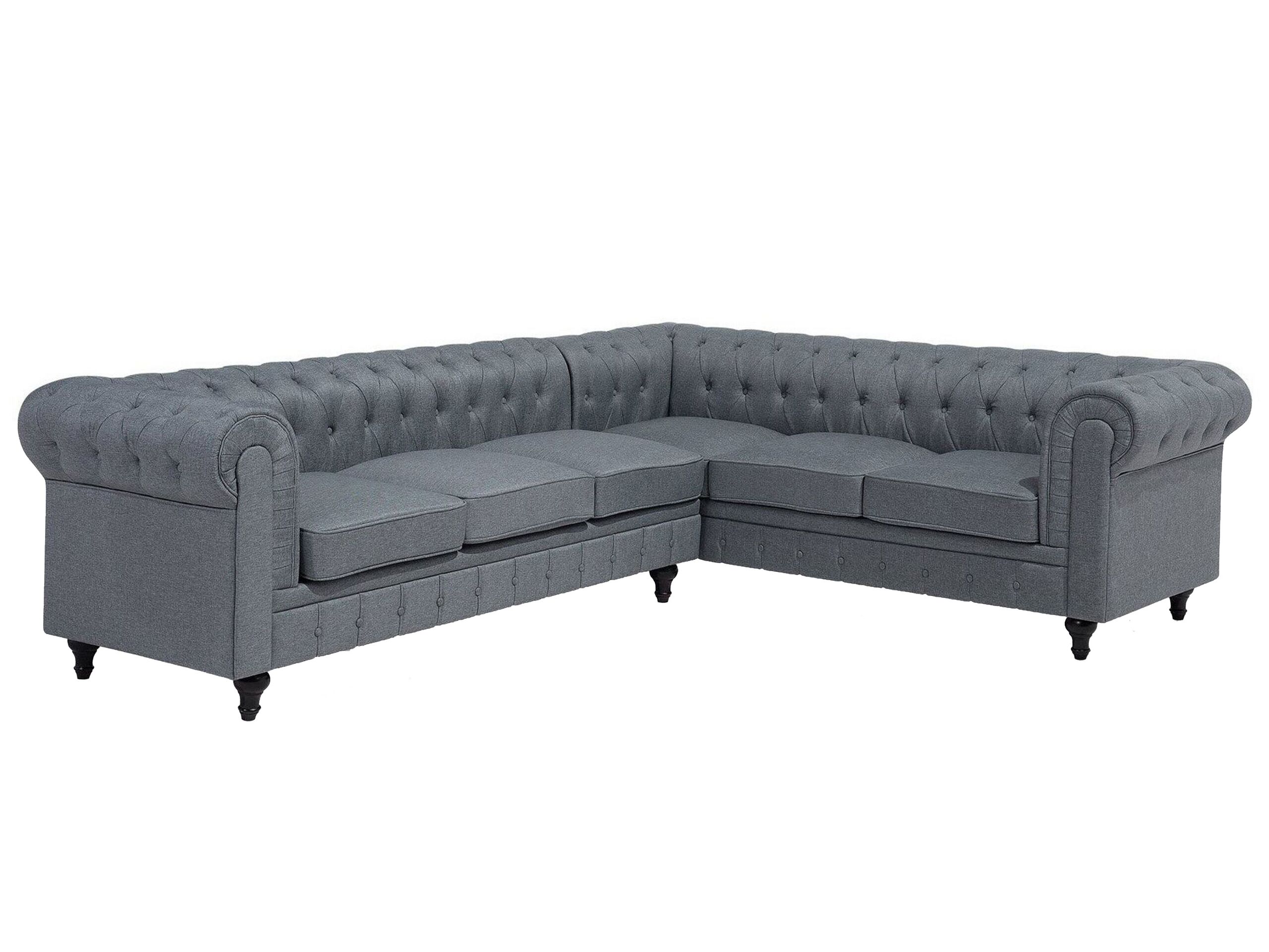 Canapé angle à gauche 6 places en tissu gris clair (photo) Canapé angle à gauche 6 places en tissu gris clair