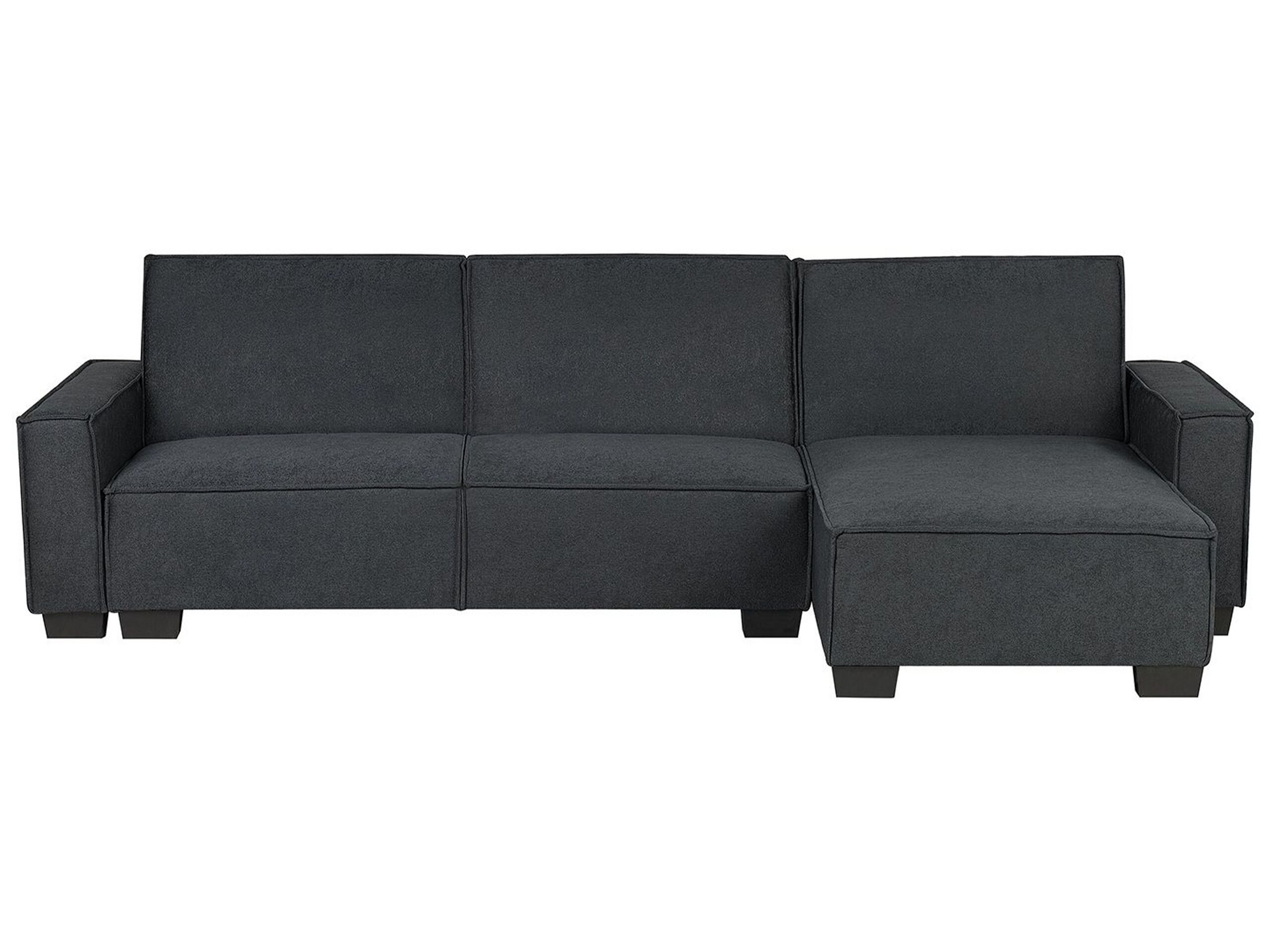 Canapé angle à gauche 3 places convertible en tissu gris graphite (photo) Canapé angle à gauche 3 places convertible en tissu gris graphite