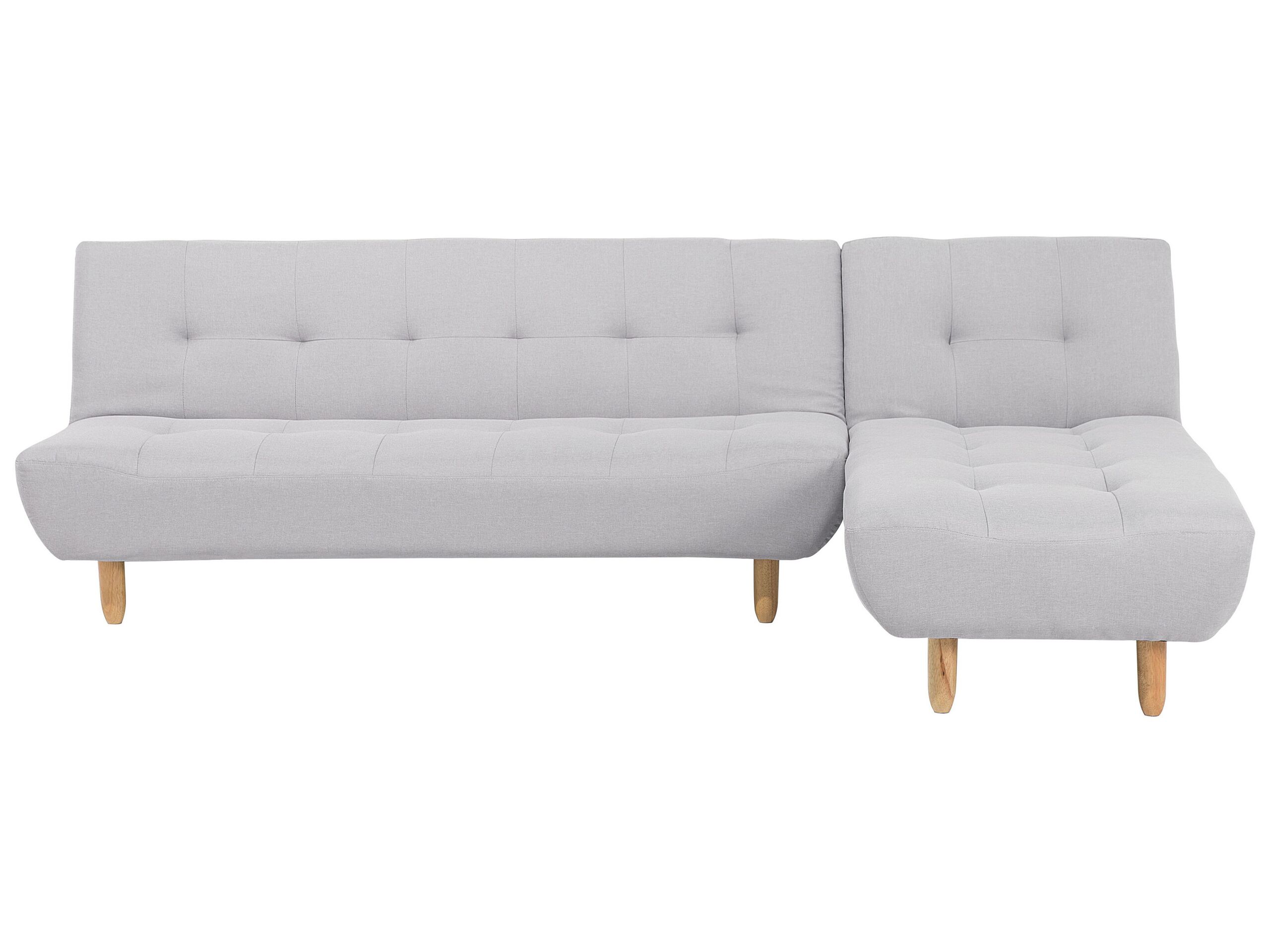 Canapé angle à gauche convertible en tissu gris clair 4 places (photo) Canapé angle à gauche convertible en tissu gris clair 4 places