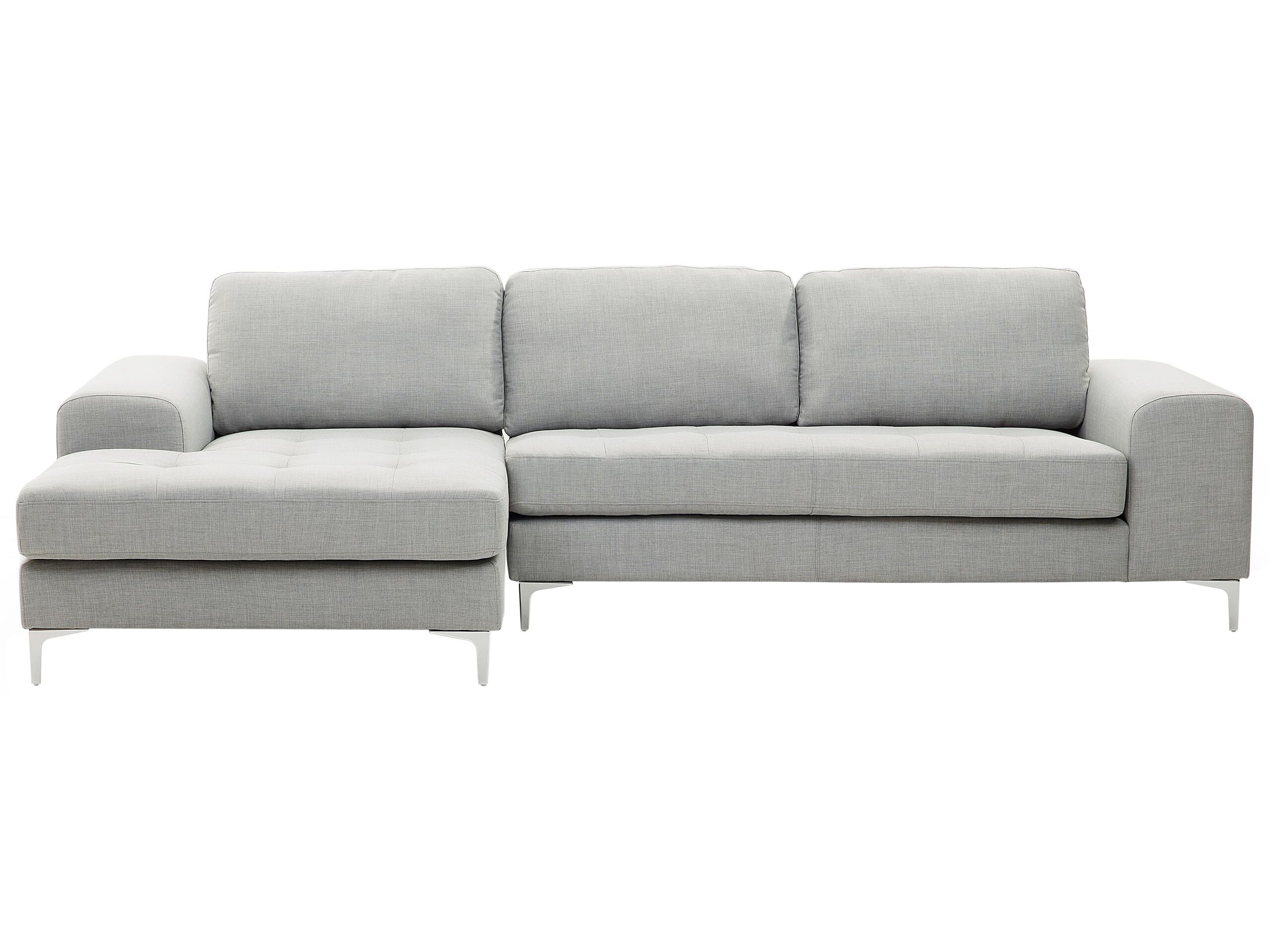 Canapé angle à droite en tissu gris clair 4 places (photo) Canapé angle à droite en tissu gris clair 4 places
