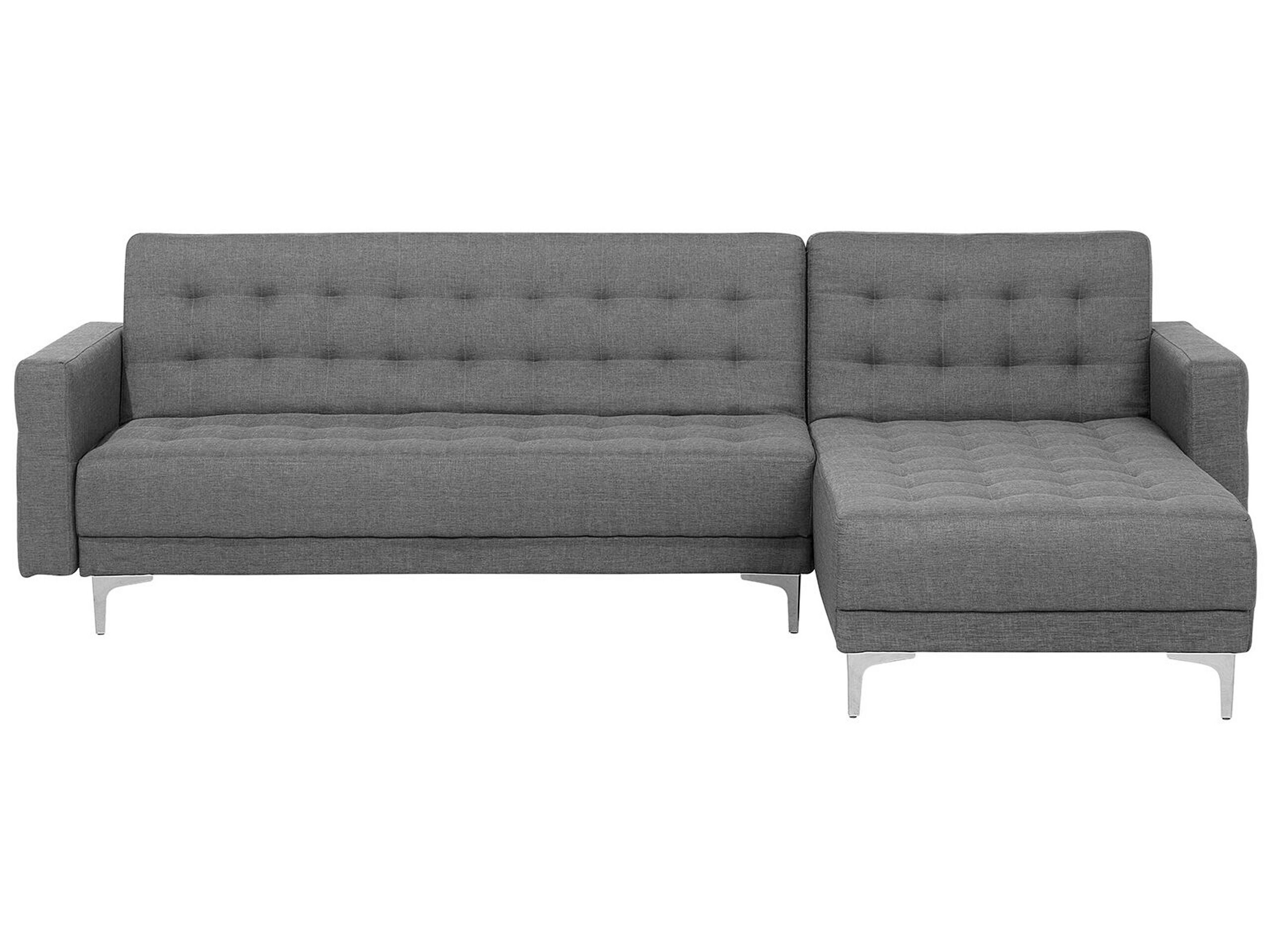Canapé angle gauche convertible en tissu gris 4 places (photo) Canapé angle gauche convertible en tissu gris 4 places