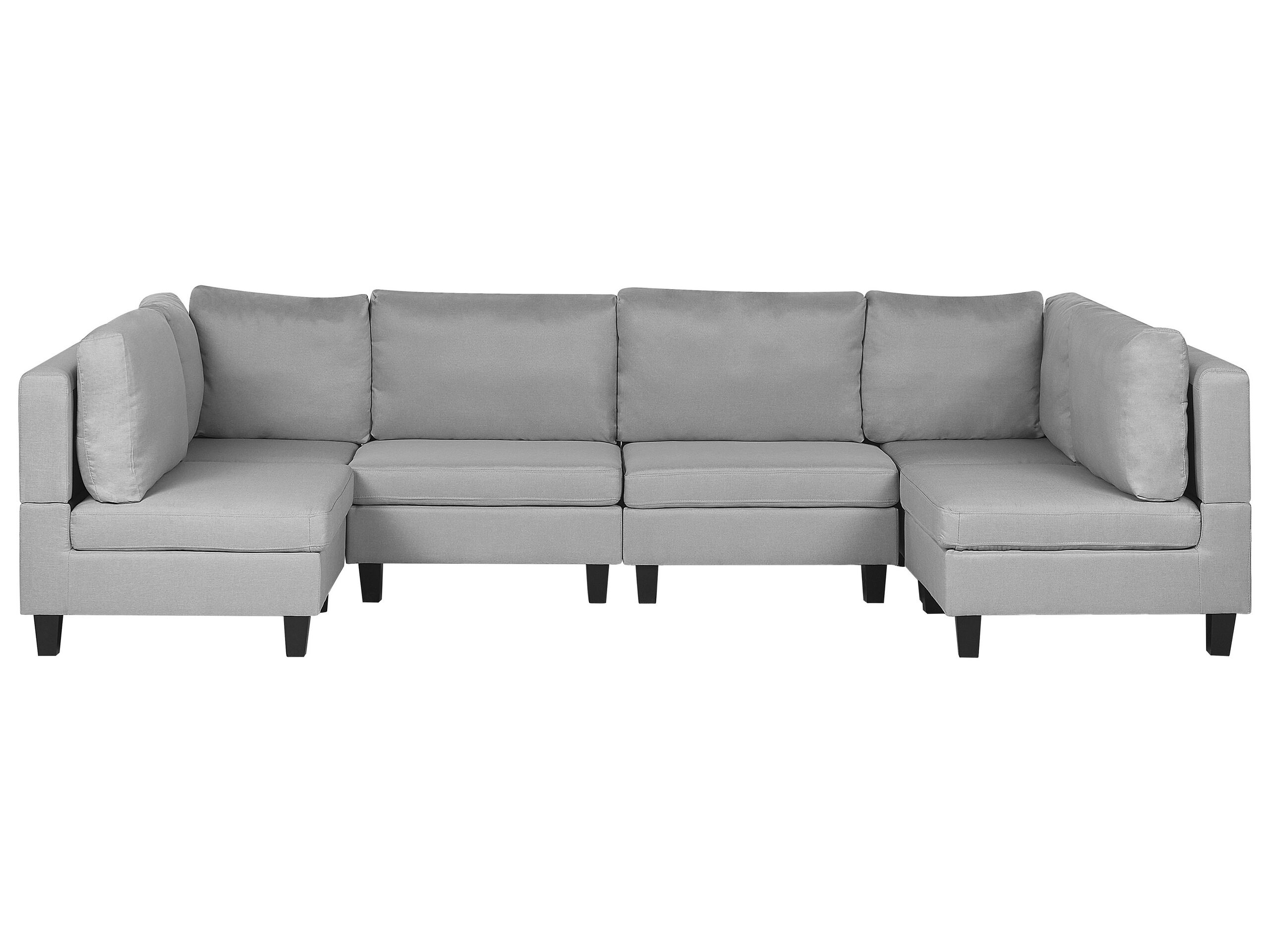 Canapé d'angle 6 places Gris Tissu Moderne Confort