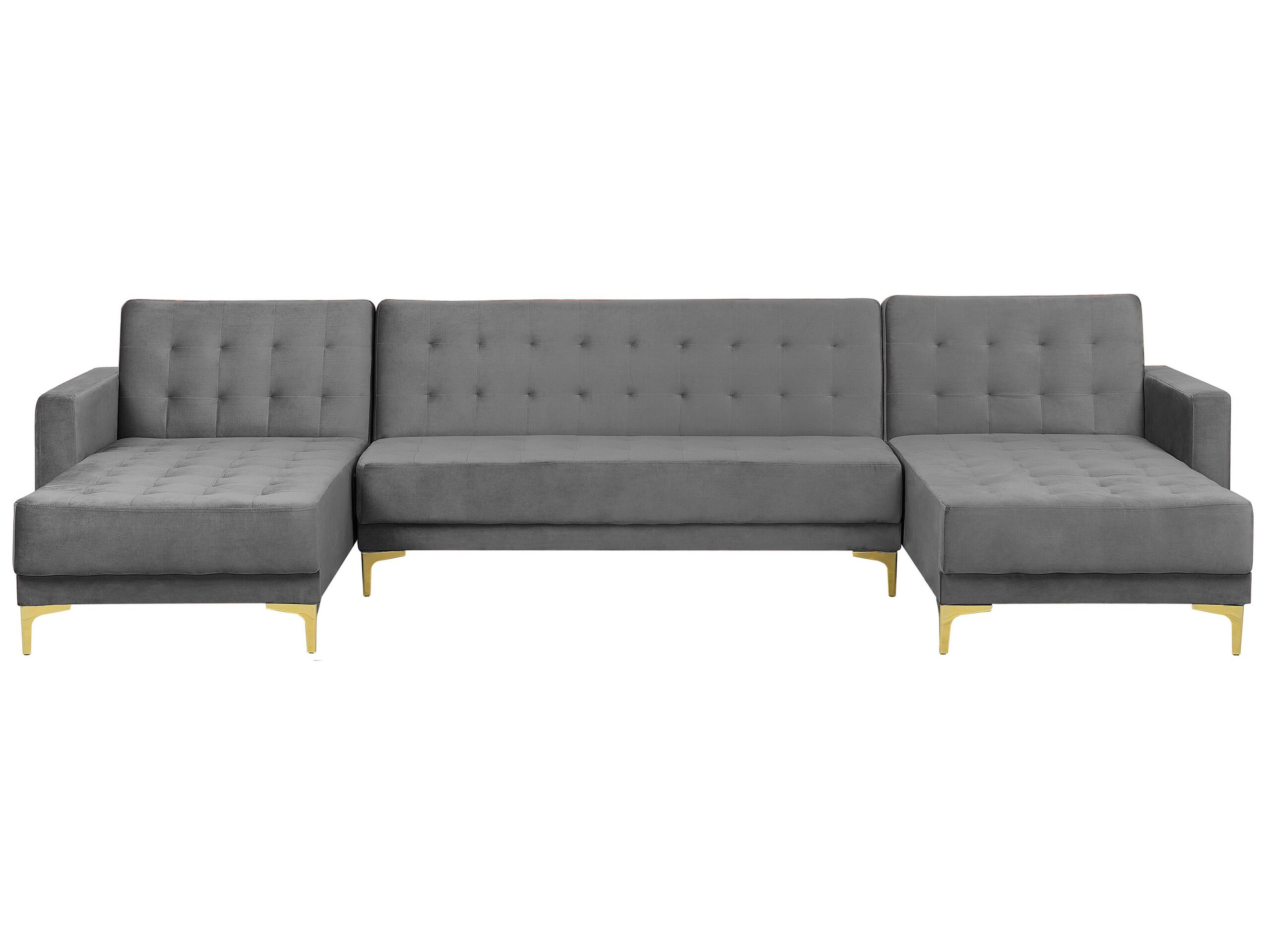 Canapé d'angle 5 places Gris Velours Luxe Moderne Confort