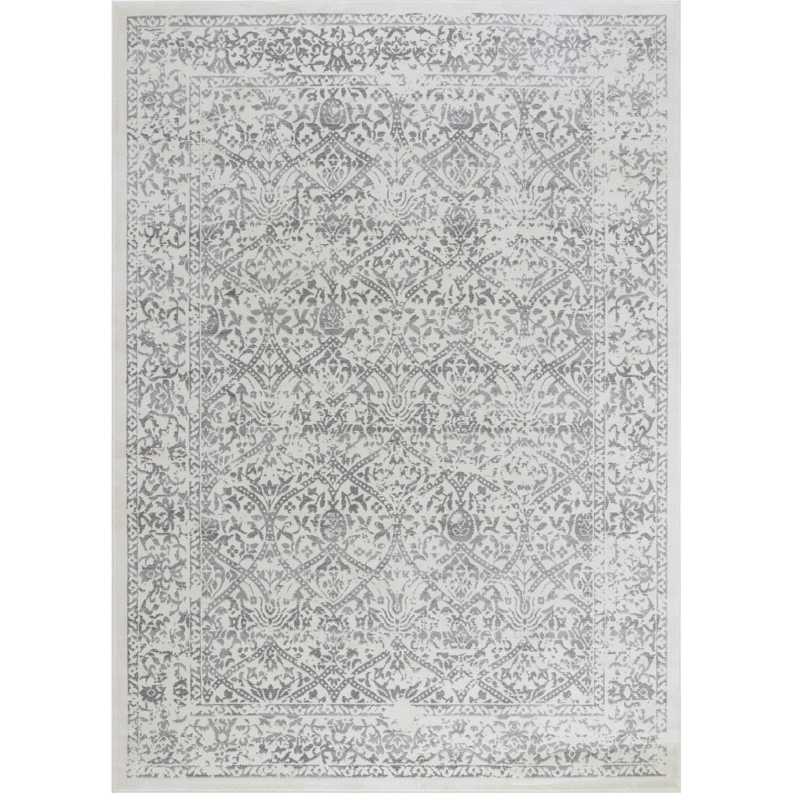 Tapis de salon classique blanc et gris 160x216 Tapis de salon classique blanc et gris 160x216