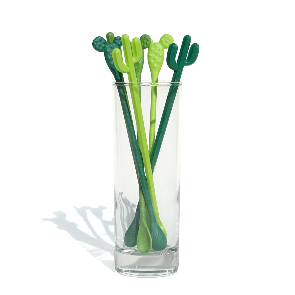 Mélangeur à cocktail cactus - Lot de 6 (photo) Mélangeur à cocktail cactus - Lot de 6