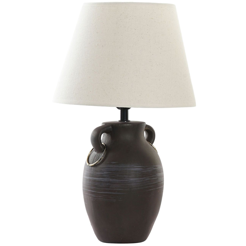Grande lampe à anses marron en porcelaine H42cm