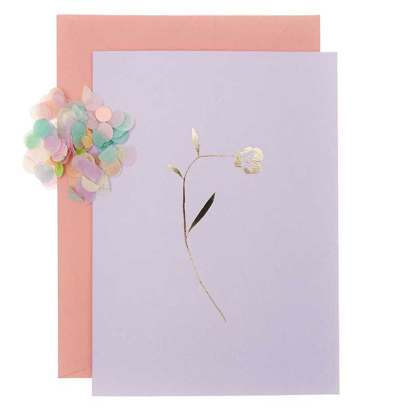 Carte florale lilas DIY à personnaliser Carte florale lilas DIY à personnaliser