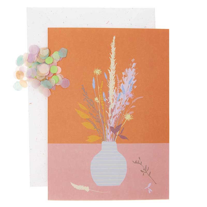 Carte florale vase et fleurs DIY à personnaliser Carte florale vase et fleurs DIY à personnaliser