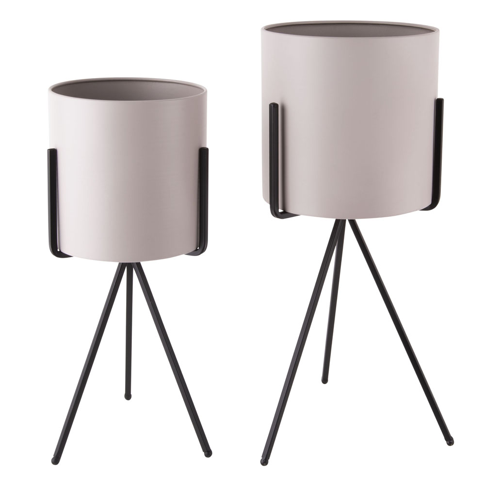 Duo de cache-pot pedestal xl gris Duo de cache-pot pedestal xl gris