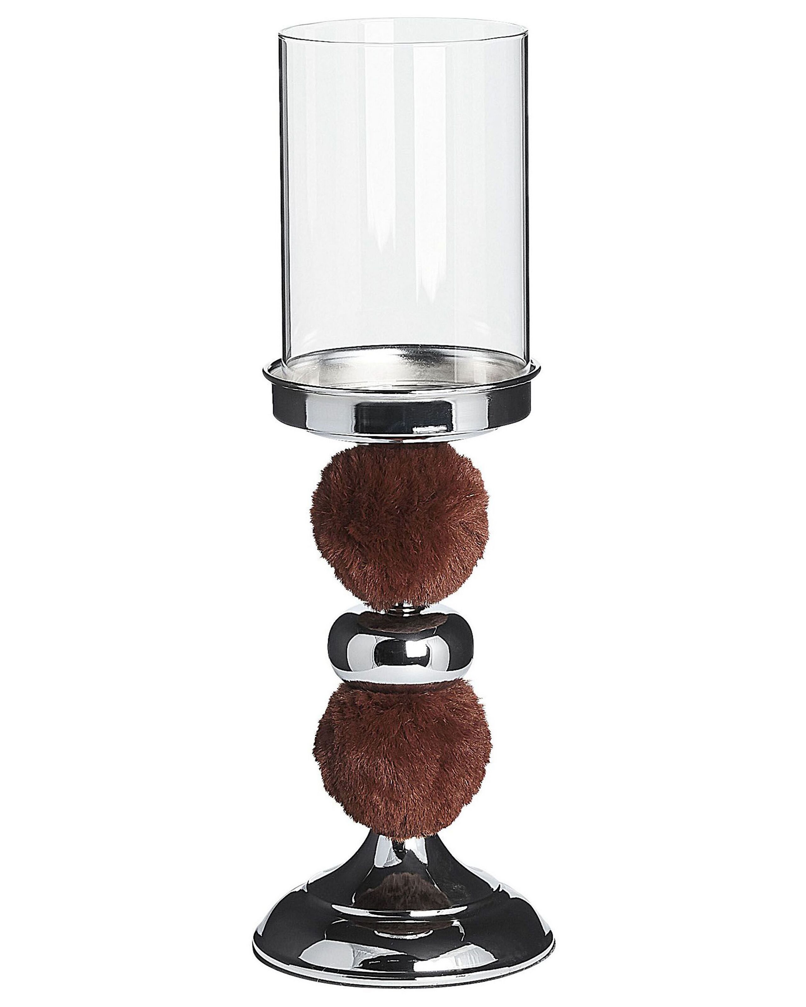 Photophore fourrure marron H38cm (photo) Photophore fourrure marron H38cm