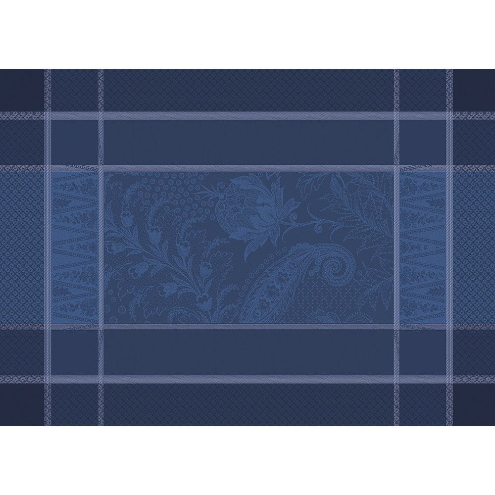 Set antitache déperlant pur coton bleu 54X39 Set antitache déperlant pur coton bleu 54X39