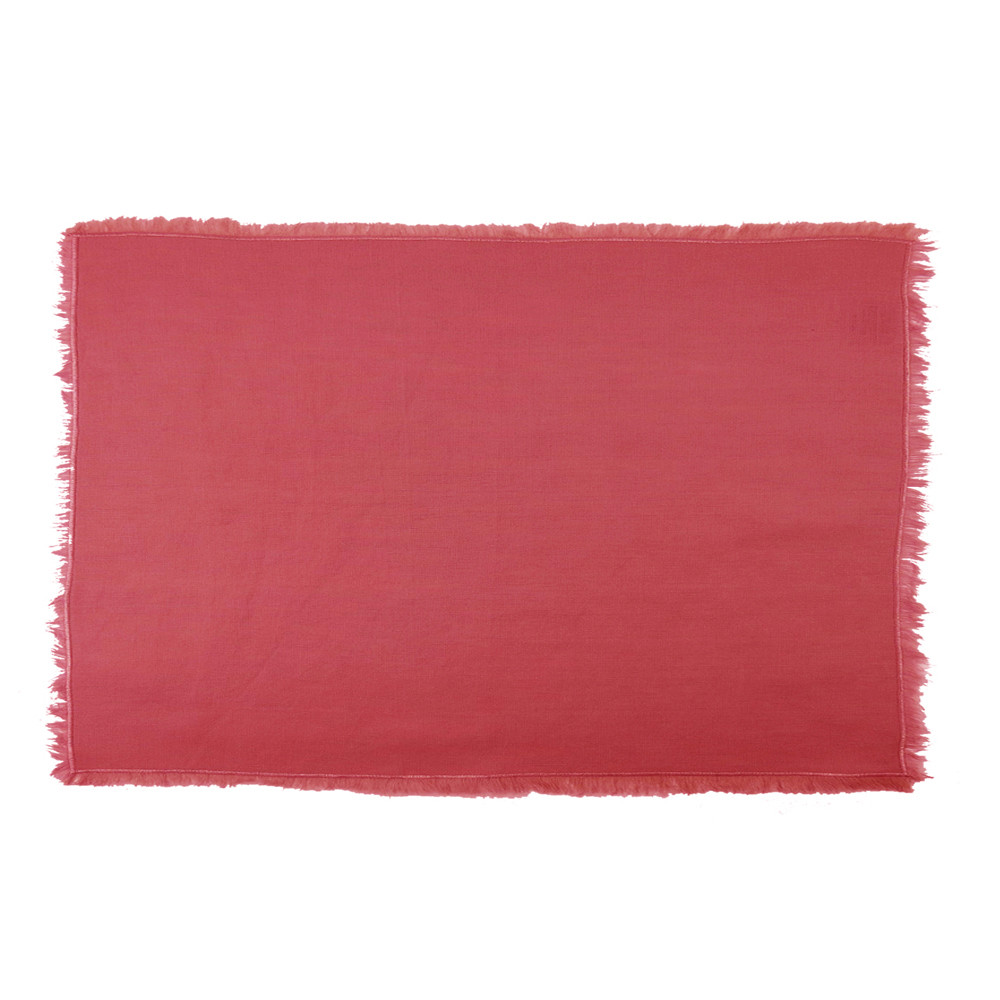 Set métis lin & coton rouge 43X33 Set métis lin & coton rouge 43X33