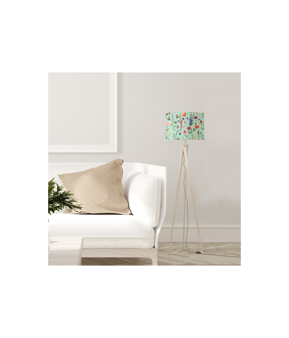 Abat-jour Lampadaire fleur vert acidulé T 45 x H 25 Abat-jour Lampadaire fleur vert acidulé T 45 x H 25