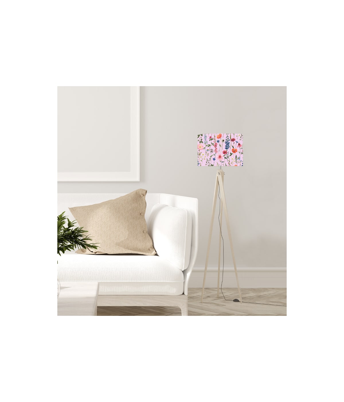 Abat-jour Lampadaire fleur rose acidulé D 45 x H 25 Abat-jour Lampadaire fleur rose acidulé D 45 x H 25