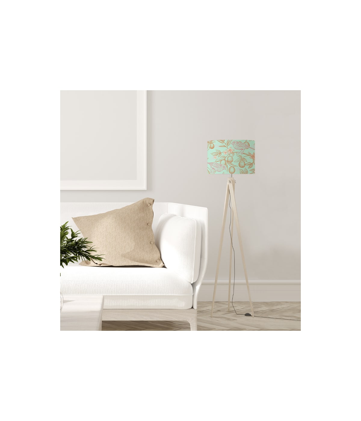 Abat-jour Lampadaire oiseau vert acidulé D 45 x H 25 Abat-jour Lampadaire oiseau vert acidulé D 45 x H 25