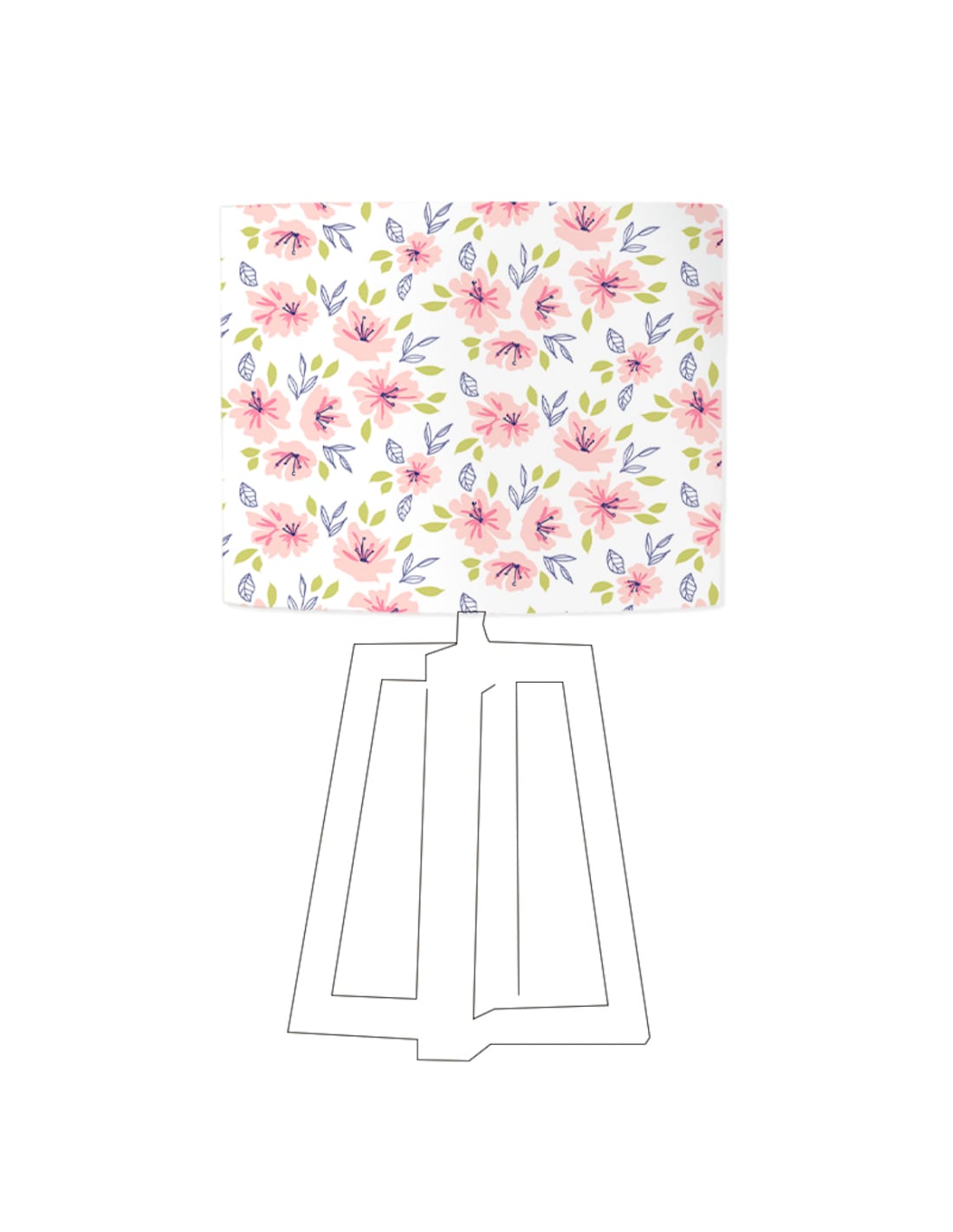 Abat-jour blanc imprimé rose D 20 cm (photo) Abat-jour blanc imprimé rose D 20 cm