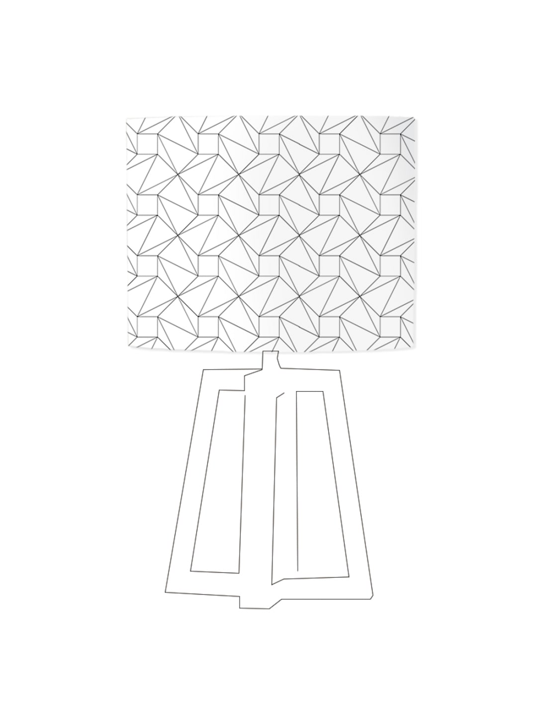 Abat-jour blanc imprimé noir D 80 cm (photo) Abat-jour blanc imprimé noir D 80 cm
