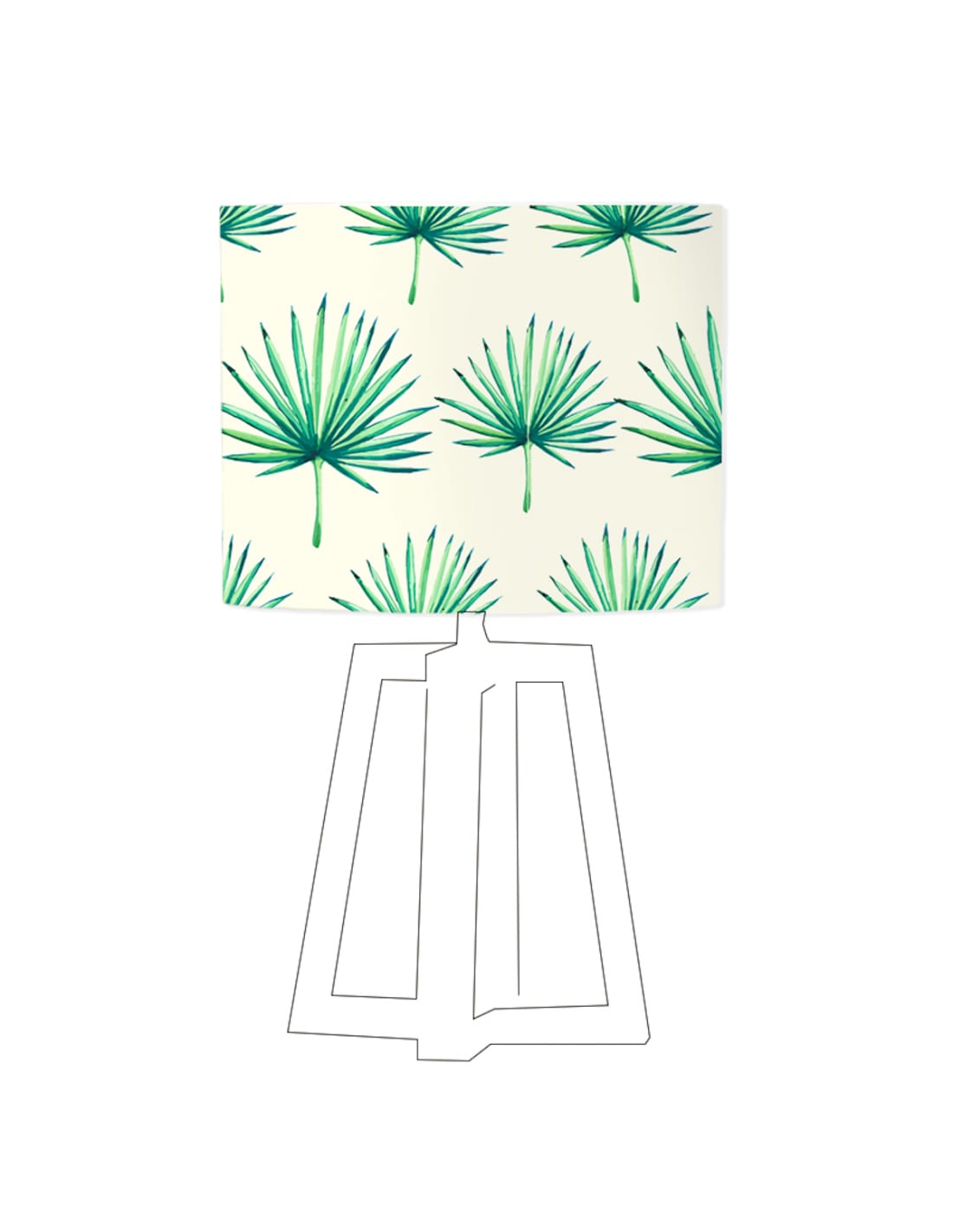 Abat-jour beige imprimé vert d 80 cm (photo) Abat-jour beige imprimé vert d 80 cm