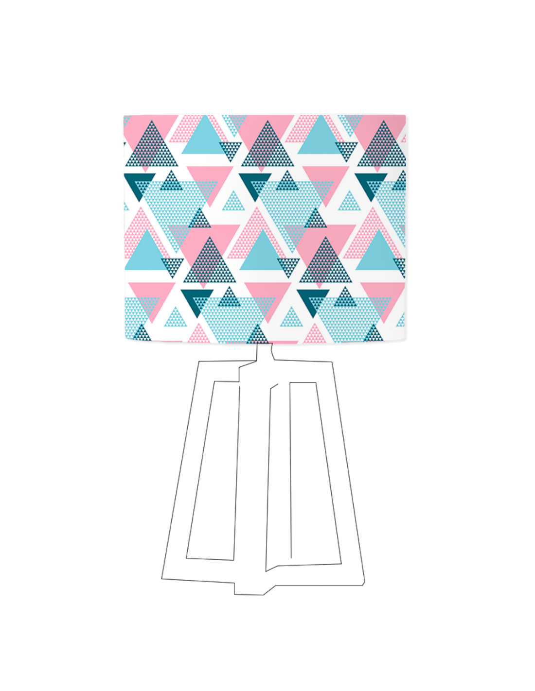 Abat-jour blanc imprimé bleu d 20 cm (photo) Abat-jour blanc imprimé bleu d 20 cm