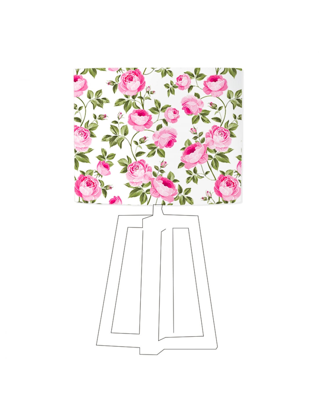 Abat-jour blanc imprimé rose D 80 cm (photo) Abat-jour blanc imprimé rose D 80 cm
