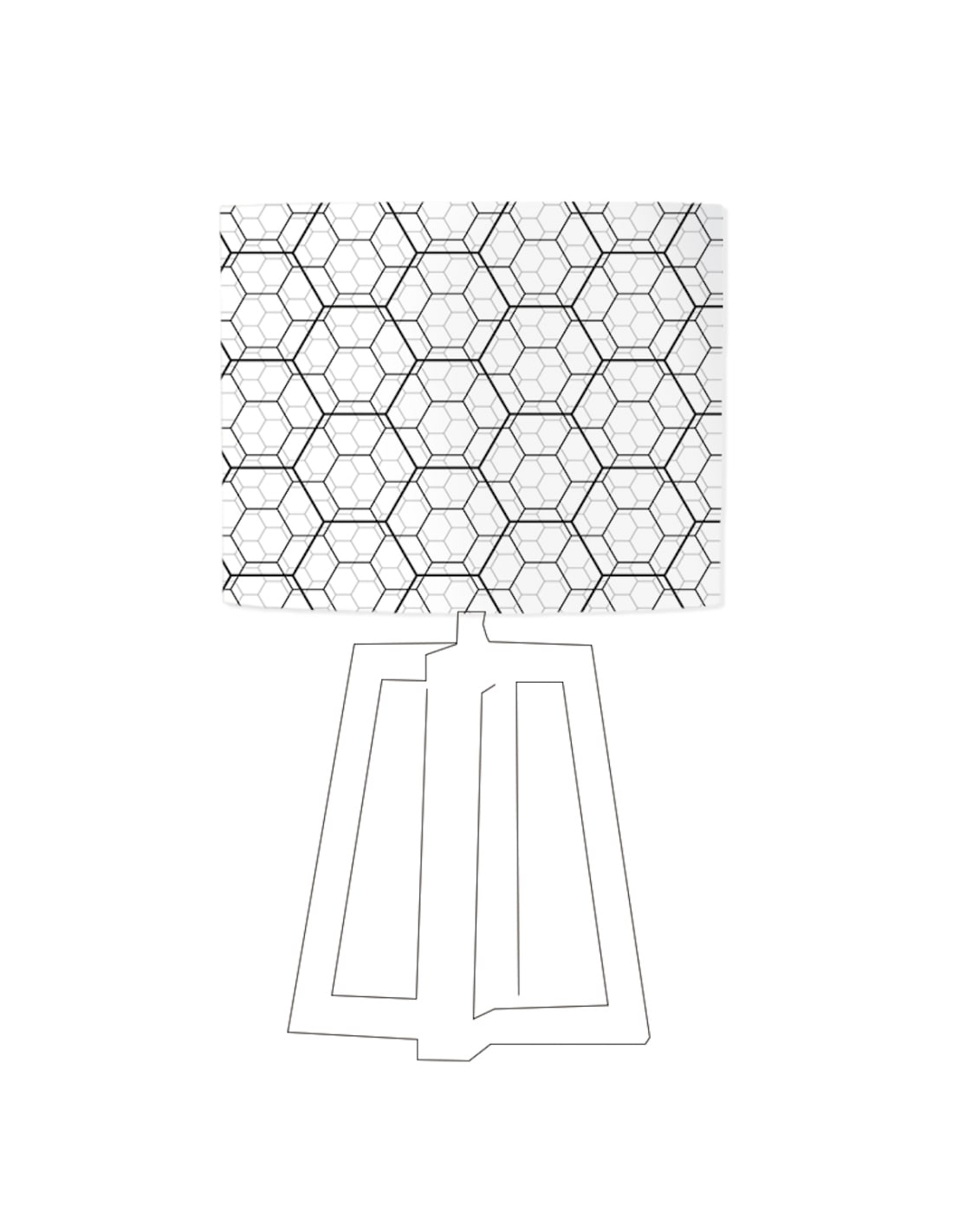 Abat-jour blanc imprimé noir D 45 cm (photo) Abat-jour blanc imprimé noir D 45 cm