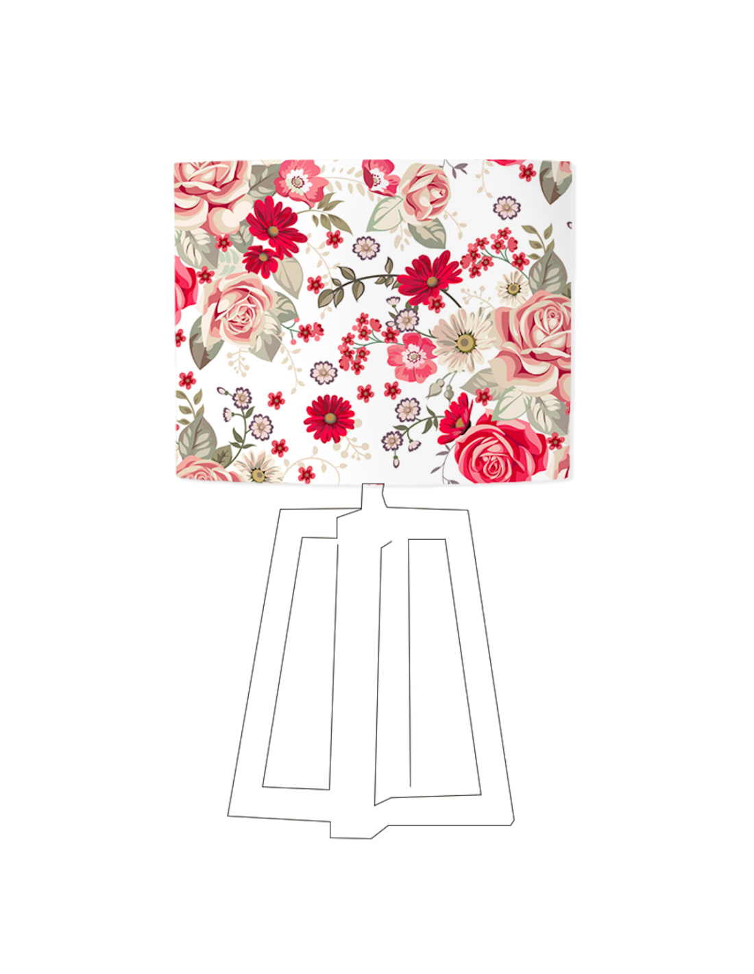 Abat-jour blanc imprimé rouge D 20 cm (photo) Abat-jour blanc imprimé rouge D 20 cm