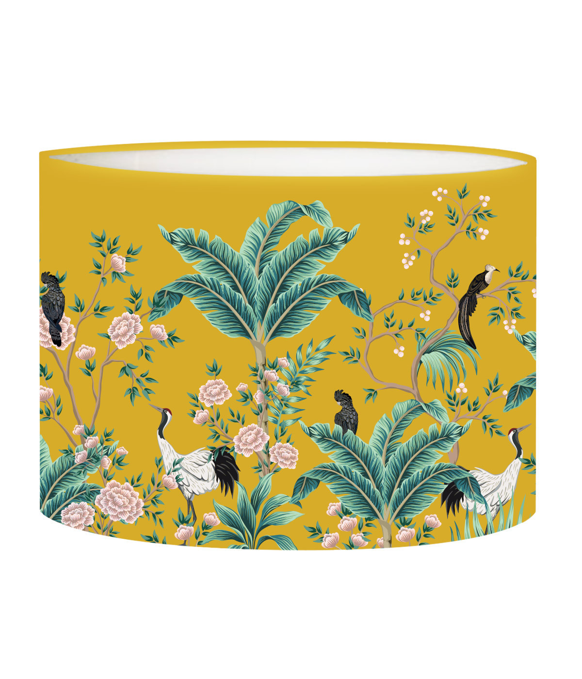 Abat-jour chevet Jungle Jaune Moutarde D 25 x H 20 Abat-jour chevet Jungle Jaune Moutarde D 25 x H 20