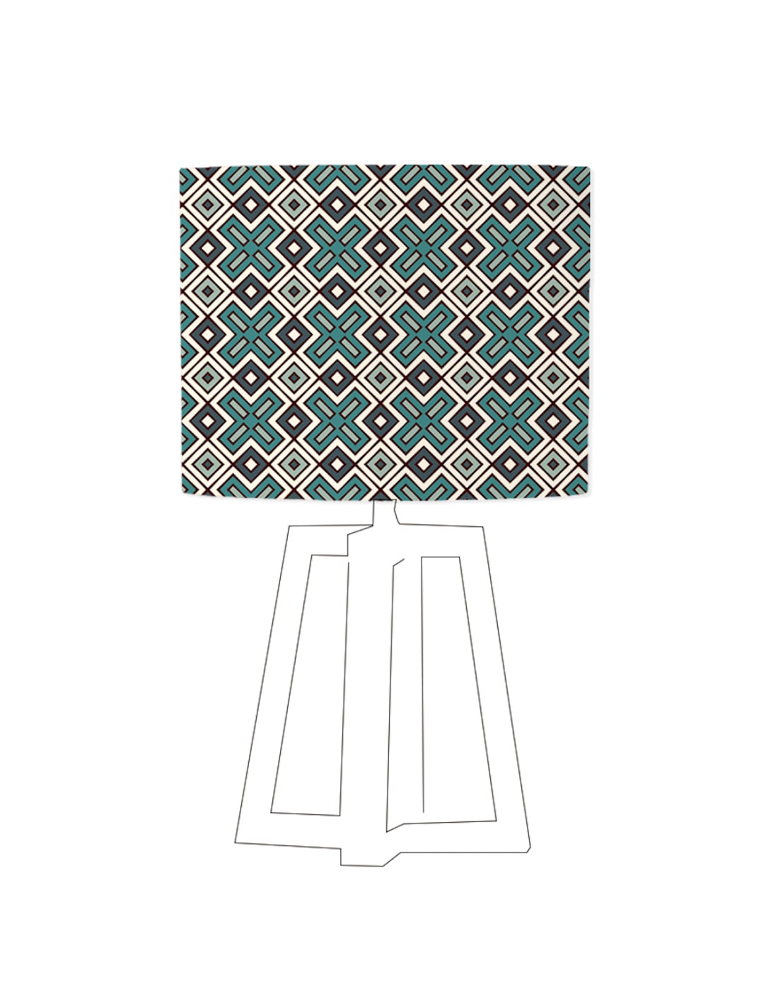 Abat-jour blanc imprimé bleu d 45 cm (photo) Abat-jour blanc imprimé bleu d 45 cm