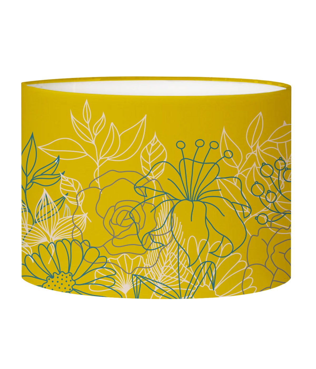 Abat-jour chevet Bouquet Jaune Moutarde D 25 x H 20 Abat-jour chevet Bouquet Jaune Moutarde D 25 x H 20