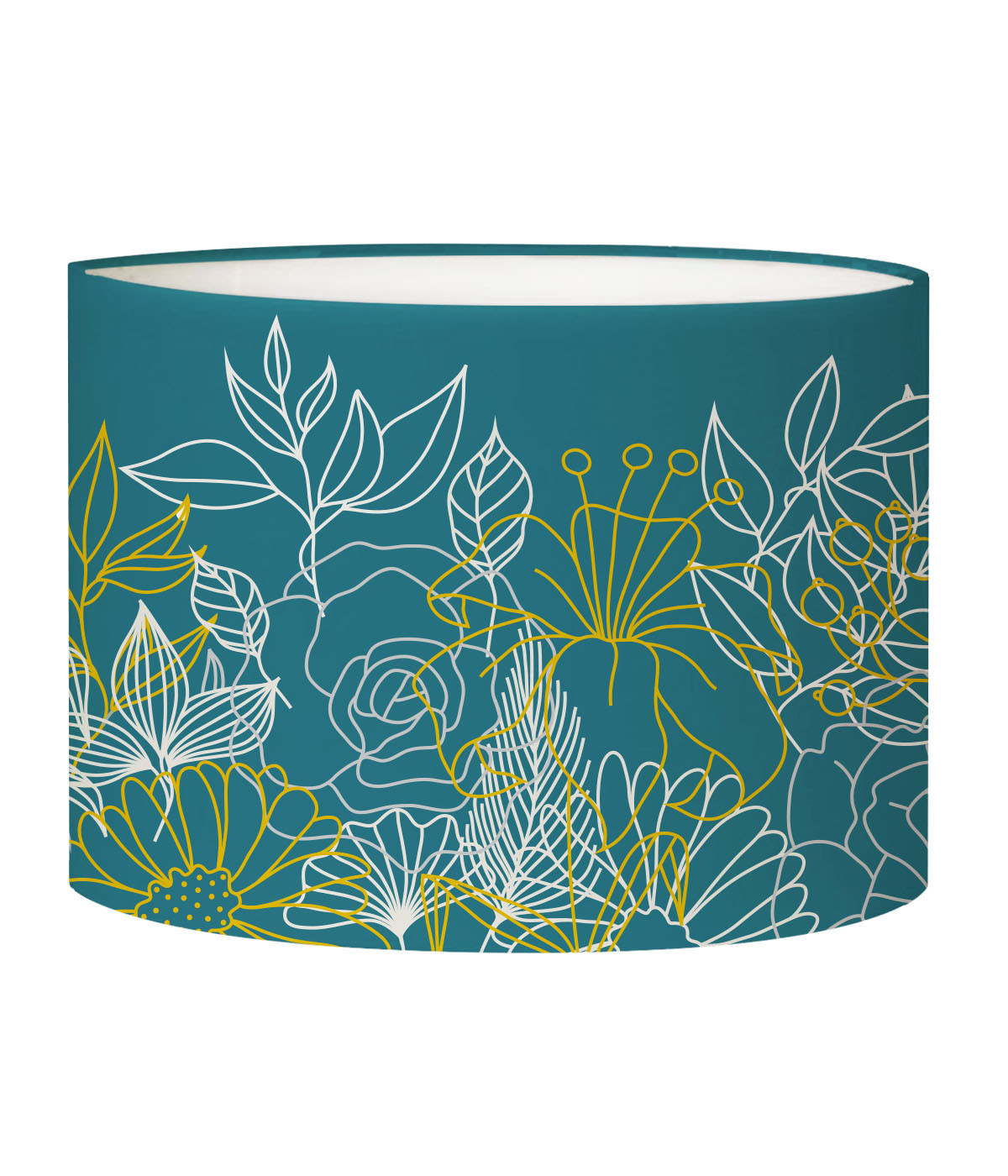 Abat-jour chevet Bouquet Bleu Canard T 25 x H 20 Abat-jour chevet Bouquet Bleu Canard T 25 x H 20