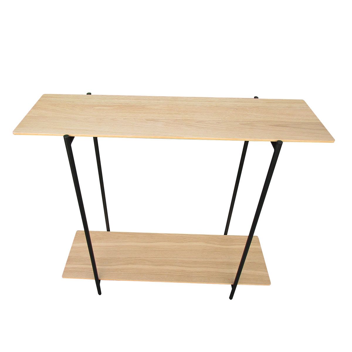 Console plaqué chêne et pieds métal bois clair Console plaqué chêne et pieds métal bois clair