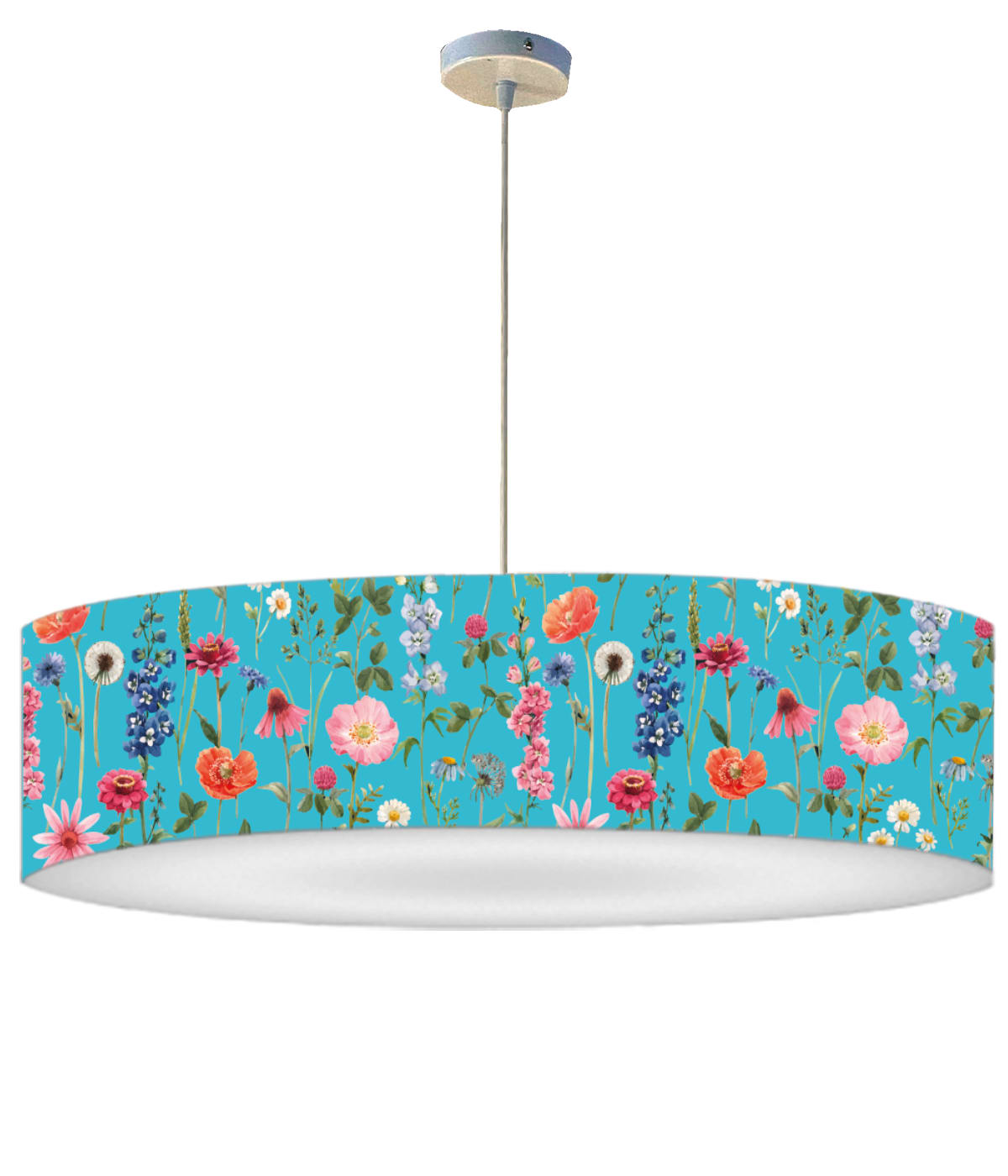 Suspension fleur bleue acidulée D 60 x H 30 Suspension fleur bleue acidulée D 60 x H 30