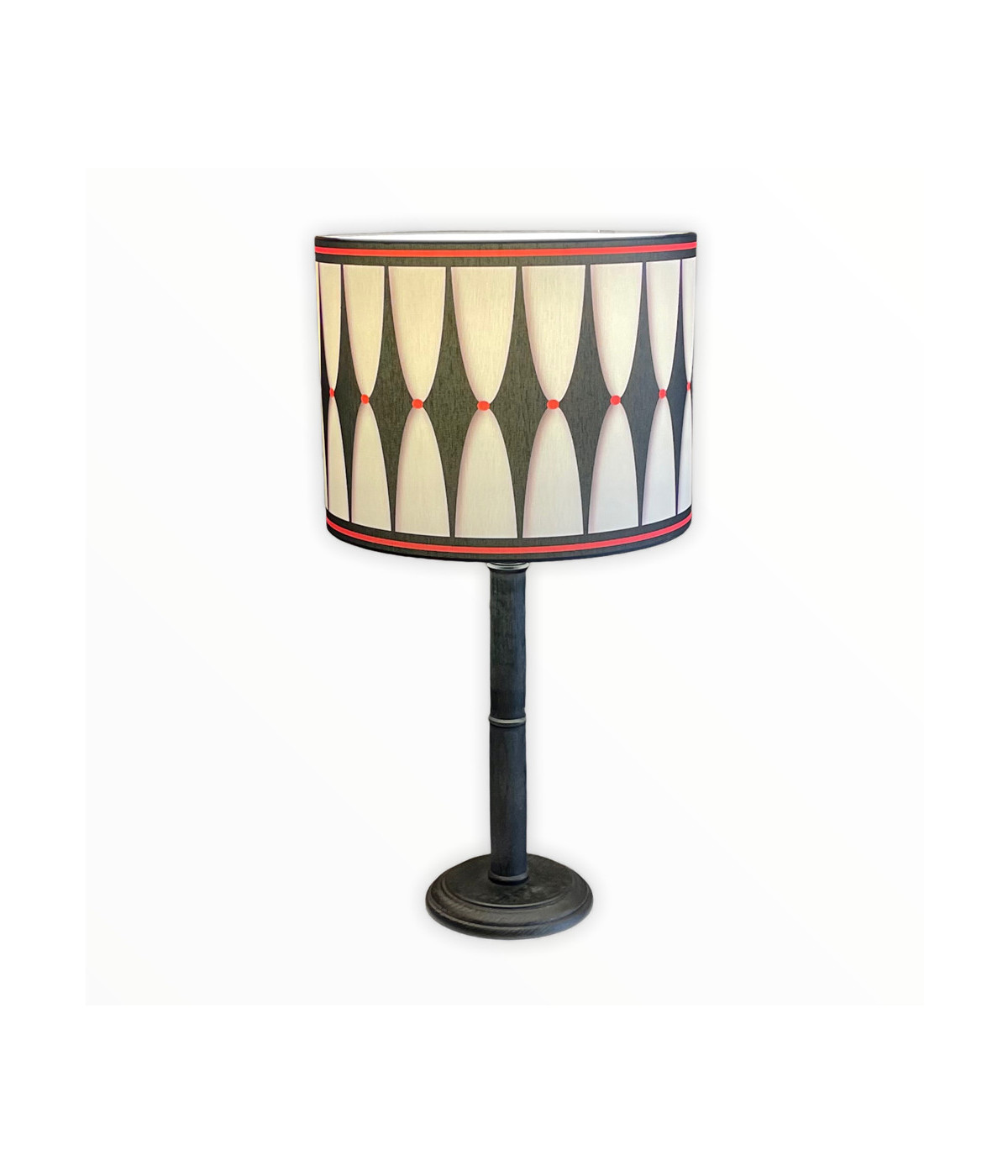 Lampe instant noir & rouge d 25 cm