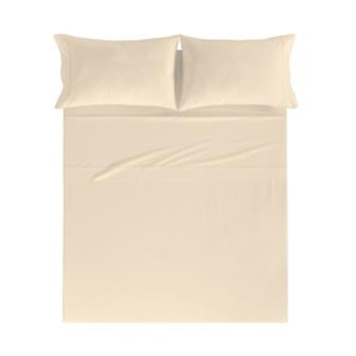 Drap de lit en coton percale crème 250x280 Drap de lit en coton percale crème 250x280