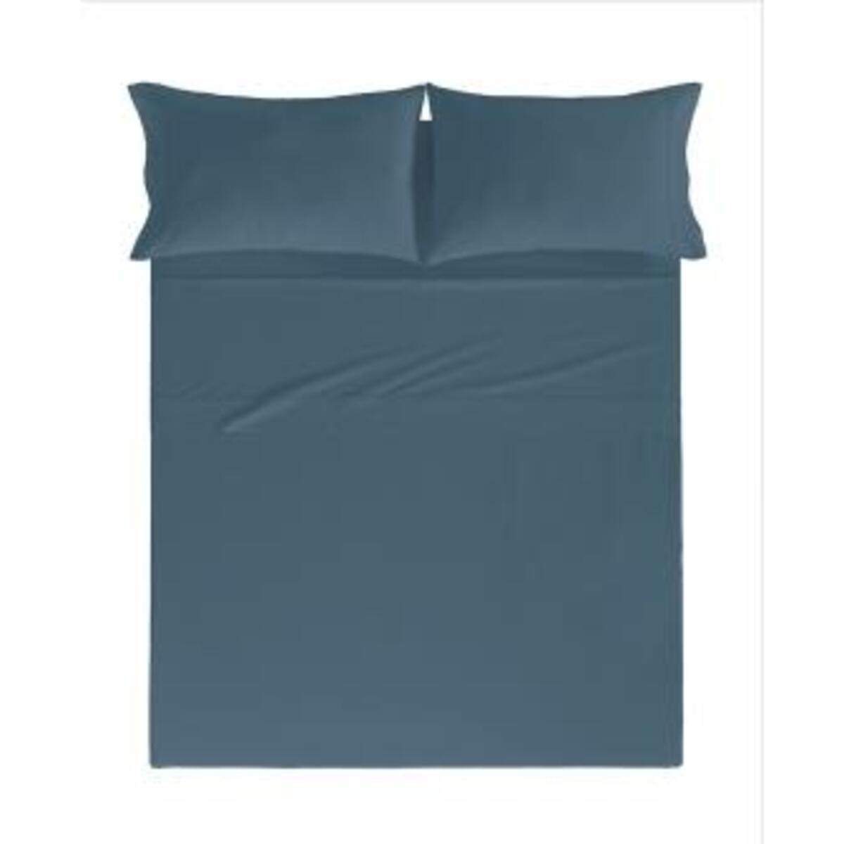 Drap de lit en coton percale pétrole 250x280 Drap de lit en coton percale pétrole 250x280