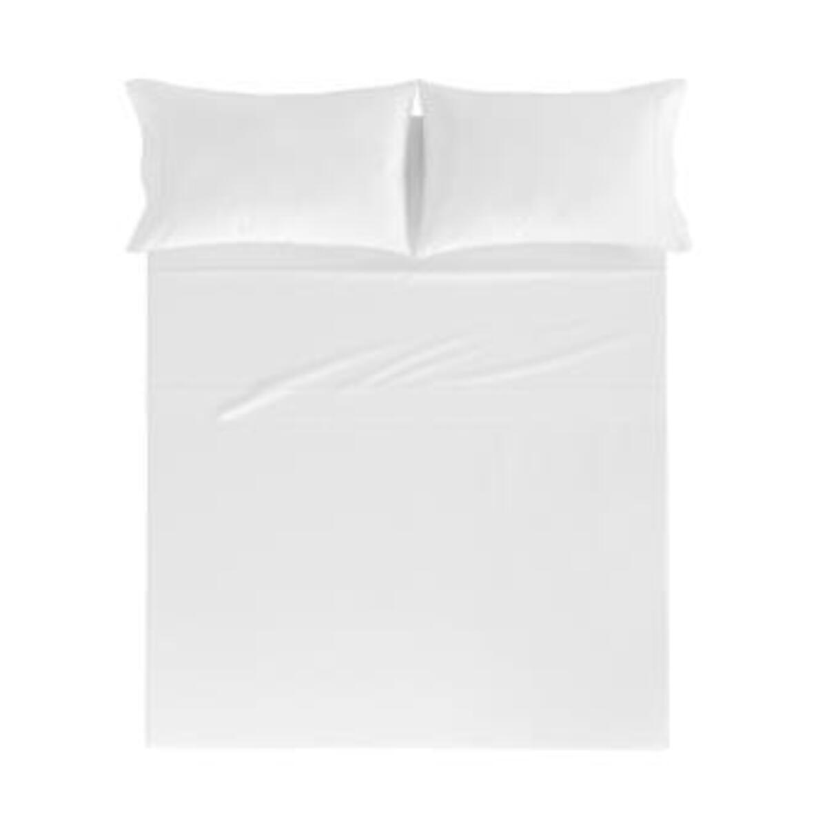 Drap de lit en coton percale blanc 250x280 Drap de lit en coton percale blanc 250x280