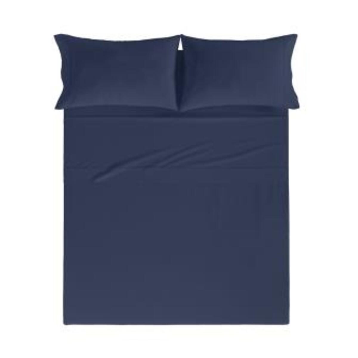 Drap de lit en coton percale marine 250x280 Drap de lit en coton percale marine 250x280