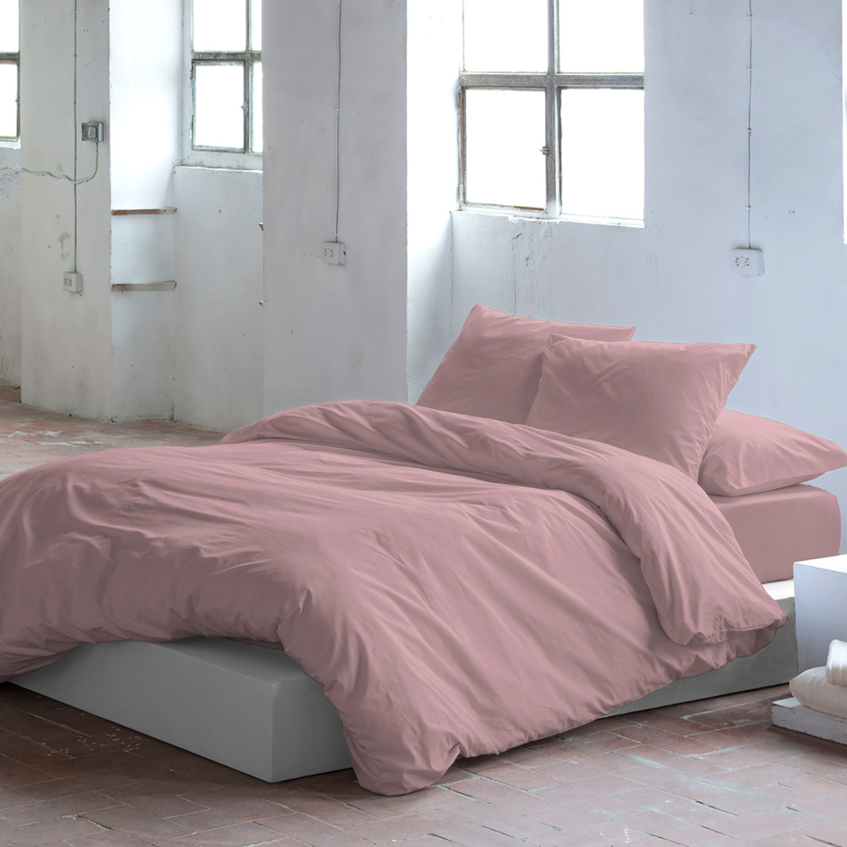 Housse de couette en coton mauve 240x220 cm (photo) Housse de couette en coton mauve 240x220 cm