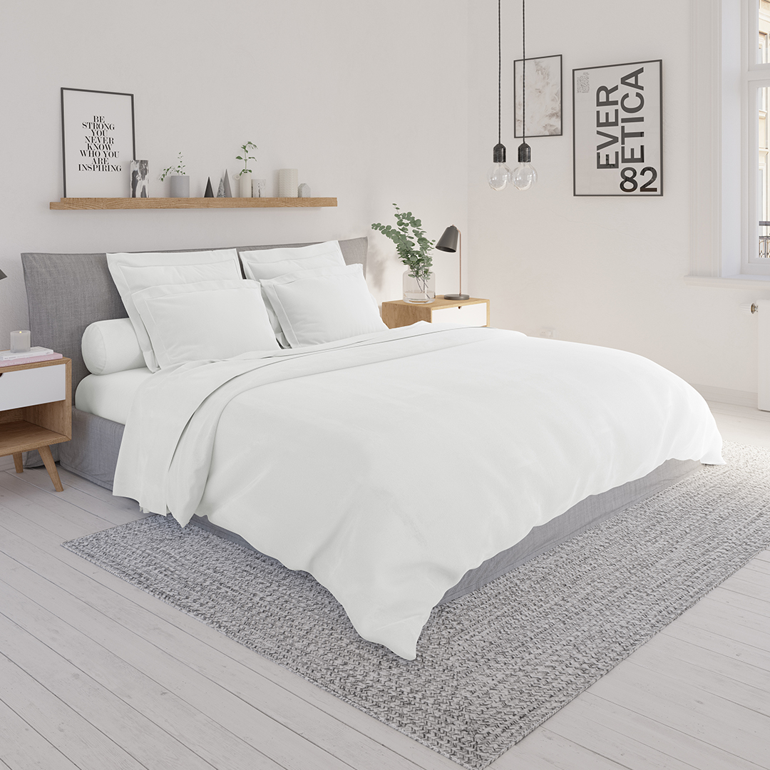 Housse de couette percale coloris Blanc 220x240 cm