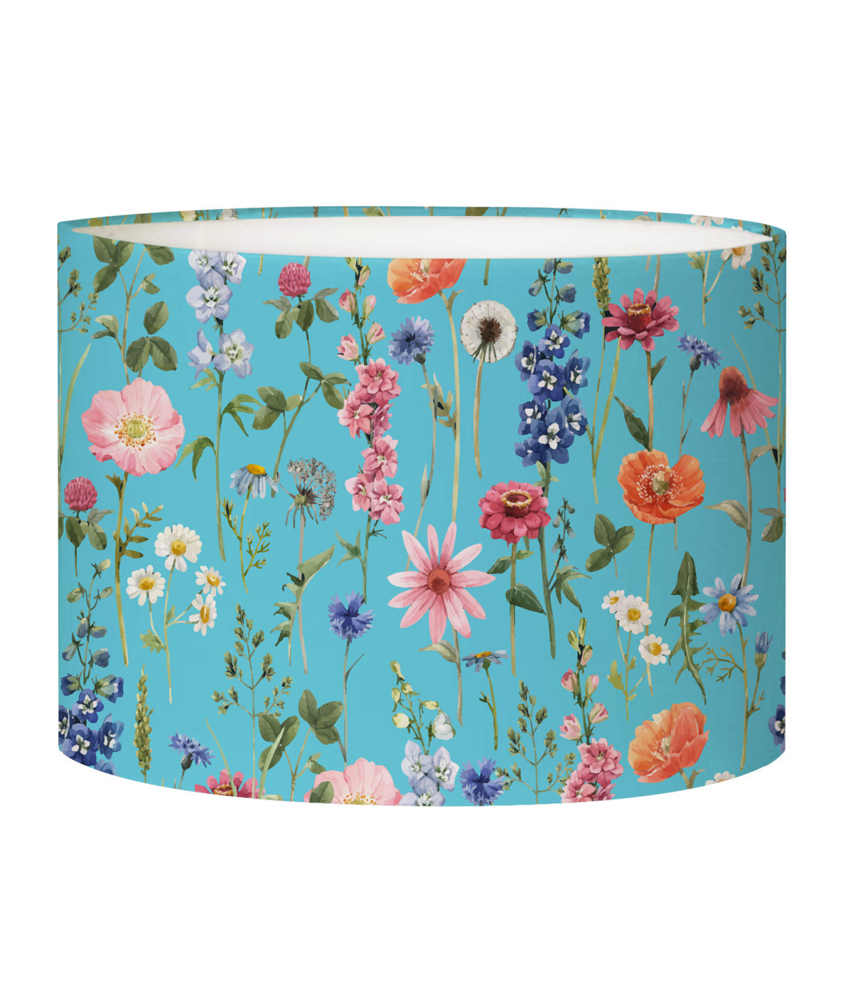 Abat-jour chevet fleur bleu acidulé D 25 x H 20 Abat-jour chevet fleur bleu acidulé D 25 x H 20