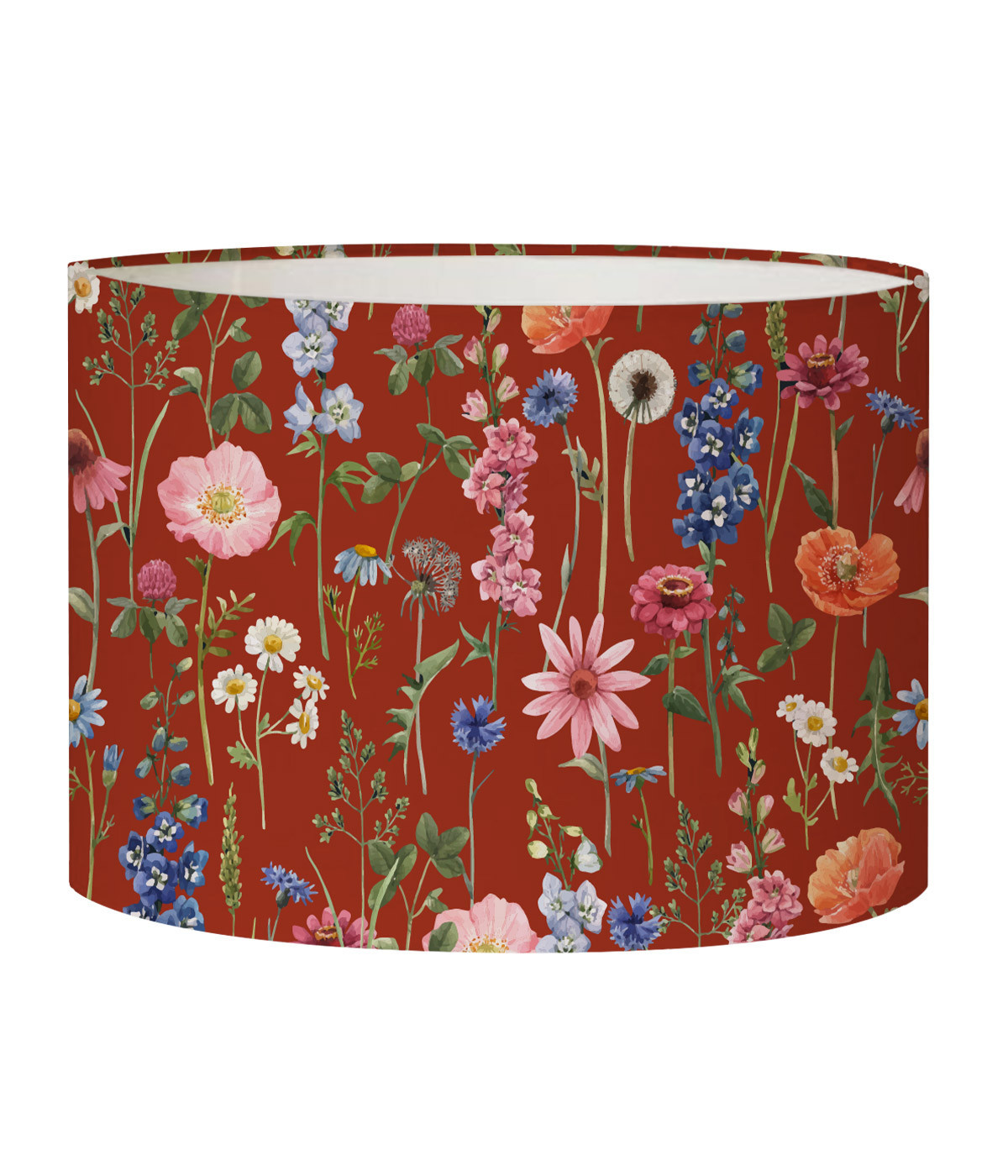 Abat-jour chevet fleur rouge acidulé D 25 x H 20 Abat-jour chevet fleur rouge acidulé D 25 x H 20