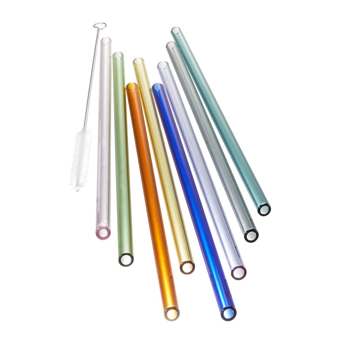 Pailles en verre 23cm - Lot de 8 (photo) Pailles en verre 23cm - Lot de 8