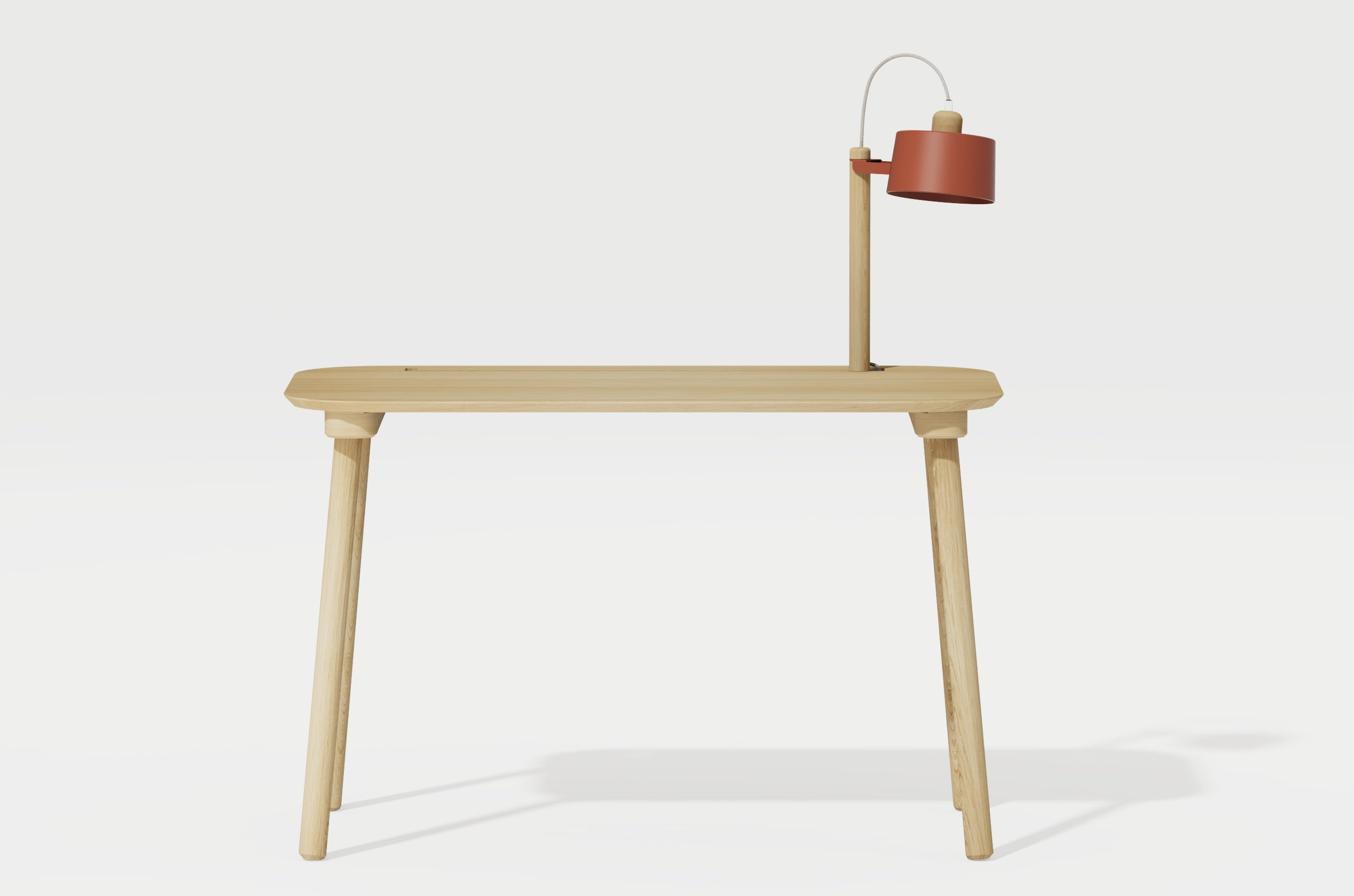 Bureau en chêne avec lampe vernis BRUT